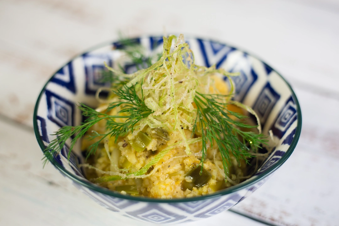 Recipe:  Millet with pumpkin and fried leek
