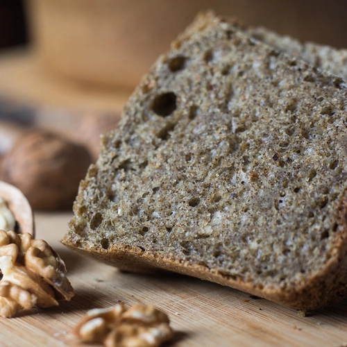 Very healthy no oven bread with hemp flour and nuts 