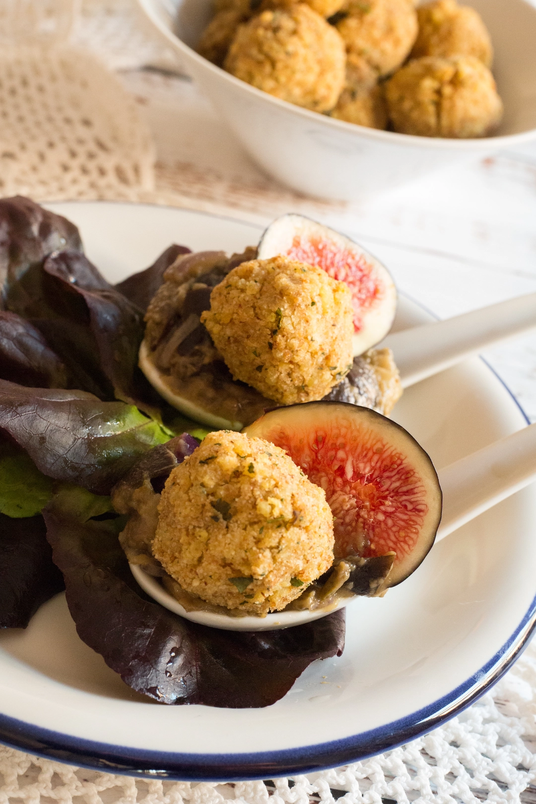 Recipe:  Millet meatballs with figs and aubergine sweet and sour sauce - 2
